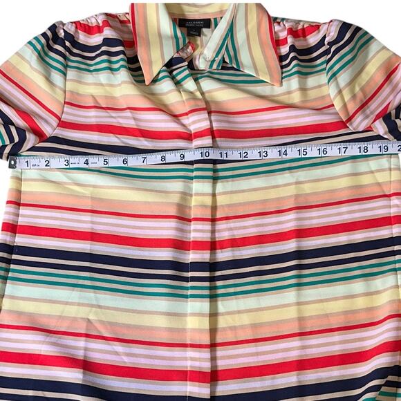 Halogen Atlantic-Pacific Multicolor Stripe Blouse Size Small Excellent Condition - Picture 5 of 9
